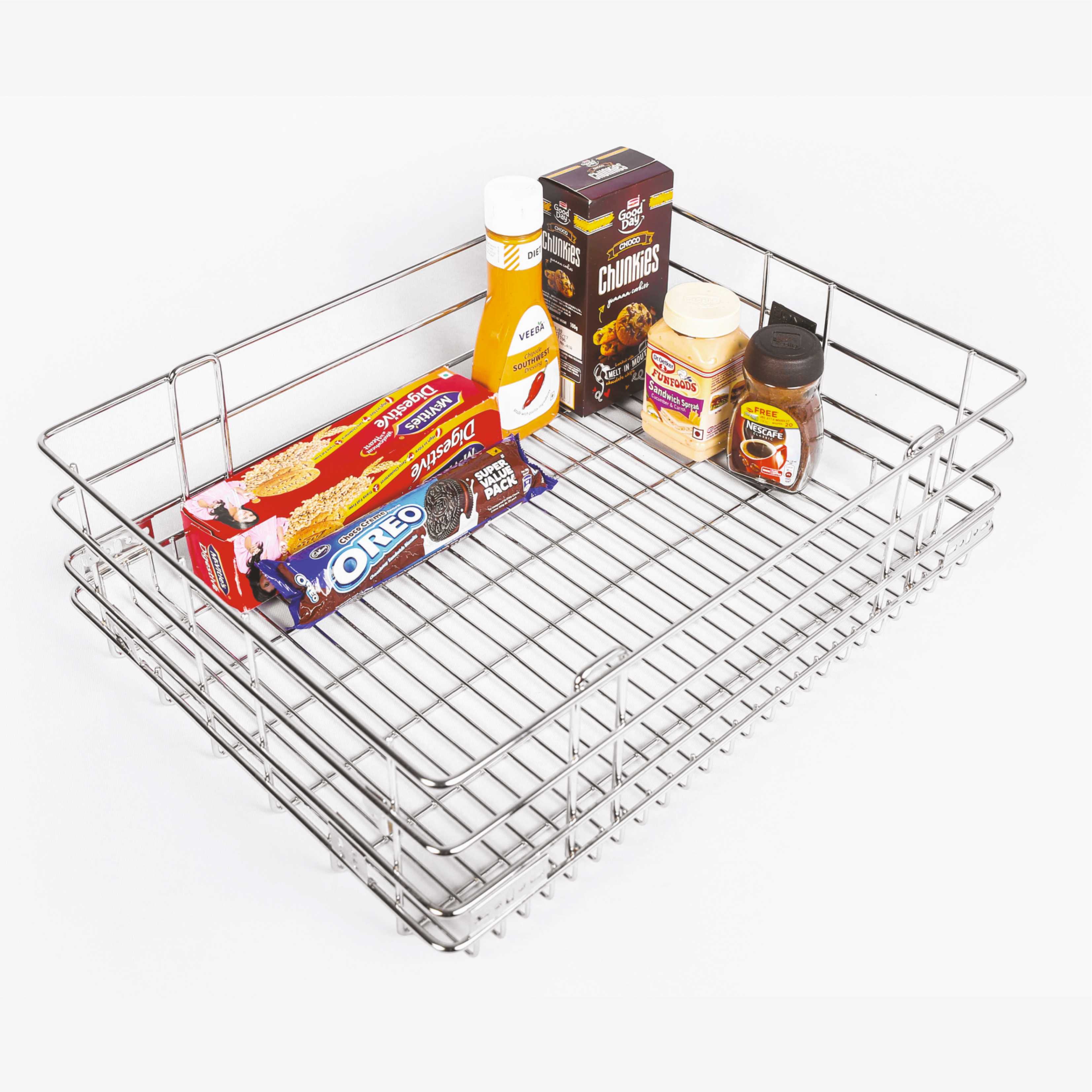 Stainless steel wire baskets for modular kitchen